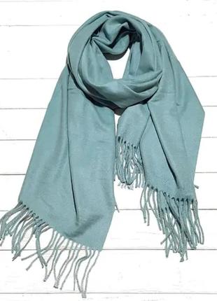 Кашемировый шарф теплый без рисунка однотонный люкс кашмир5 фото