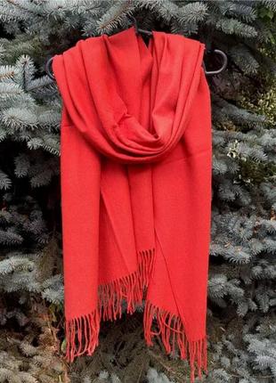 Кашемировый шарф теплый без рисунка однотонный люкс кашмир4 фото