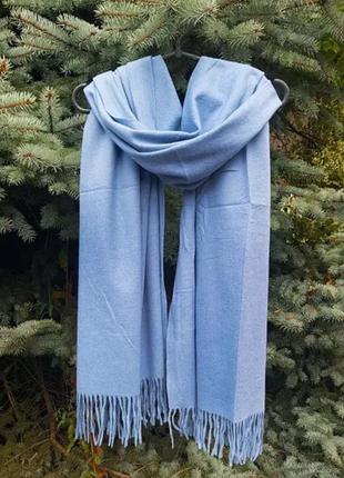 Кашемировый шарф теплый без рисунка однотонный люкс кашмир8 фото