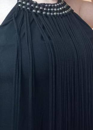 Длинное черное платье-сарафан6 фото