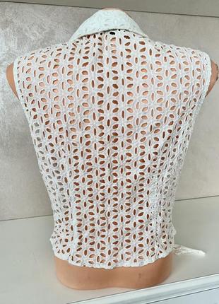 Брендовий білосніжна блузка сорочка з вишивкою3 фото