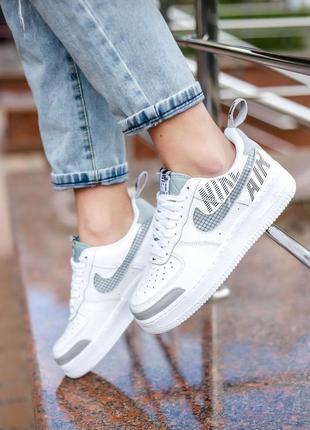 Кроссовки nike air force 1 low lv8 2 white/grey кросівки