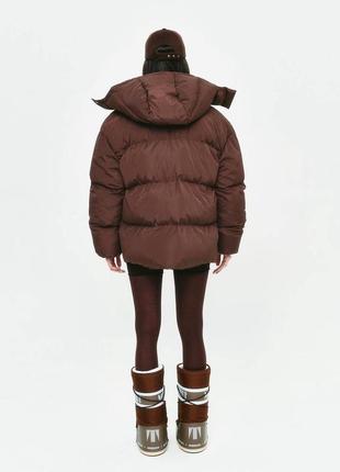 Пуфер коричневий oversize фірми blow fashion5 фото