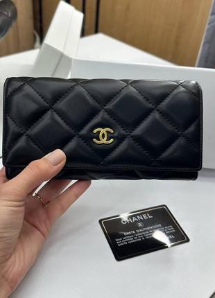 Кожаный кошелек в стиле chanel