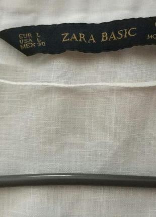 Zara легка тонка лляна льон лен linen lino сорочка рубашка блуза блузка зара zara zara basic, р.l7 фото