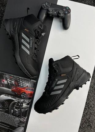 Мужские кроссовки adidas terrex swift r gore-tex fur / адедас / утепленные / зимние / обувь / водонепроницаемые / черные, серые / с мехом