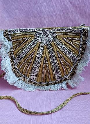 Летняя хлопковая, джутовая сумка.accessorize