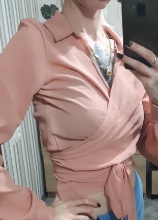 Розова нюдова блуза missguided5 фото