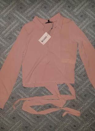 Розова нюдова блуза missguided6 фото