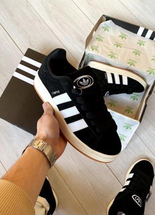 Adidas campus black&white (хутро)