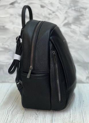Рюкзак черный из экокожи2 фото