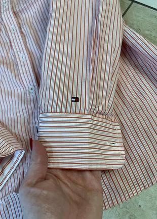 Рубашка женская в полоску tommy hilfiger оригинал бренд классика стильная элегантная натуральная ткань3 фото