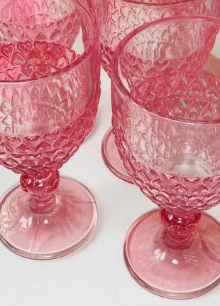 Набор стеклянных бокалов "розовое сердце", 6шт4 фото