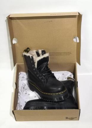 Ботинки оригинал dr martens jadon zip fur black pisa 25637001 платформа жадон кожа original7 фото