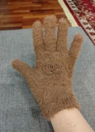 Красивые мягенькие пухнастенькие перчатки4 фото