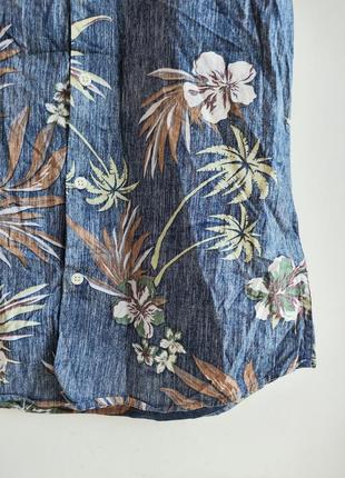 🔥розпродаж🔥🔥сорочка гавайська літня гавайка рубаха джинсова гавайская рубашка пальмы в пальмах4 фото
