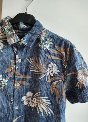 🔥розпродаж🔥🔥сорочка гавайська літня гавайка рубаха джинсова гавайская рубашка пальмы в пальмах2 фото