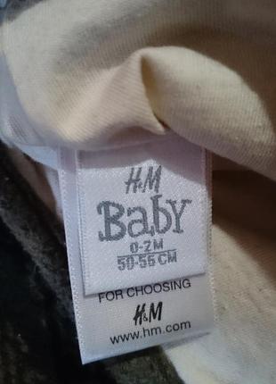 Шапочка шапка h&m для новорождённого мальчика возраст 0-2 месяца5 фото