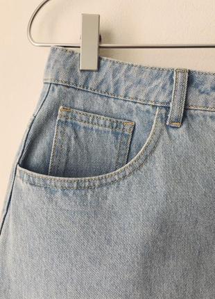 Джинсовая юбка с высокой талией denim&co блакитна джинсова спідниця з високою посадкою3 фото