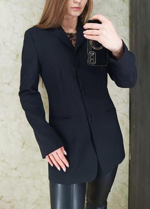 Жіночий  чорний ретро шерстяний піджак жакет армані emporio armani7 фото