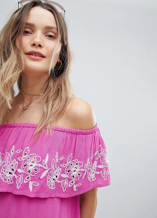 Новое платье из жатой ткани цвета фуксии asos accessorize плаття з квітковою вишивкою3 фото