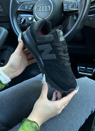 Женские кроссовки new balance 574 all black