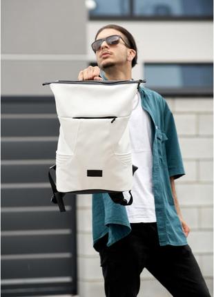 Чоловічий рюкзак rolltop x білий2 фото