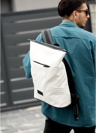 Чоловічий рюкзак rolltop x білий3 фото