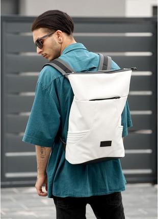 Чоловічий рюкзак rolltop x білий6 фото