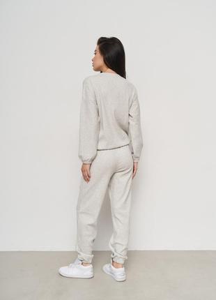 Комплект женский кофточка + штаны с яркими деталями - рубчик5 фото