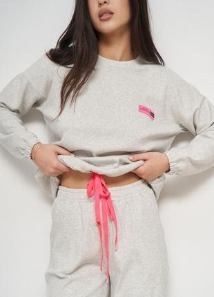 Комплект женский кофточка + штаны с яркими деталями - рубчик4 фото