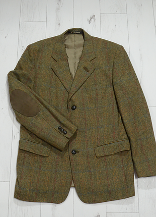 Daks london lorenzo tweed blazer harris tweed пиджак пальто твидовый шерстяной р. 50