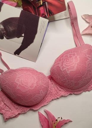 Розовый бюстгальтер ажурнт бюст кружевесный лиф кружевной intimissimi 80c 75d