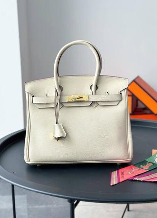 Сумка белая в стиле hermes birkin1 фото