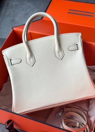 Сумка белая в стиле hermes birkin6 фото