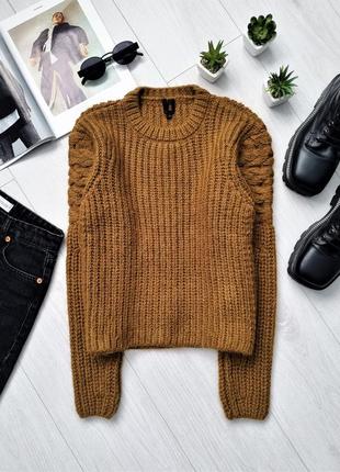 Гірчичний теплий светер