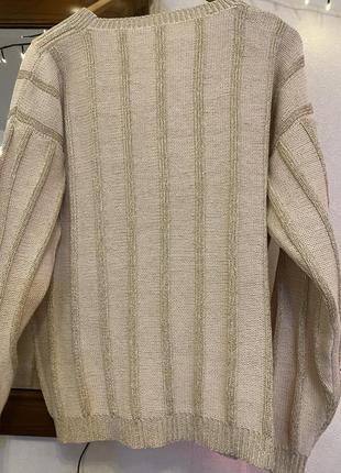 Нарядный коттоновый пуловер с люриксом2 фото