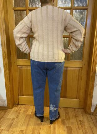 Нарядный коттоновый пуловер с люриксом4 фото