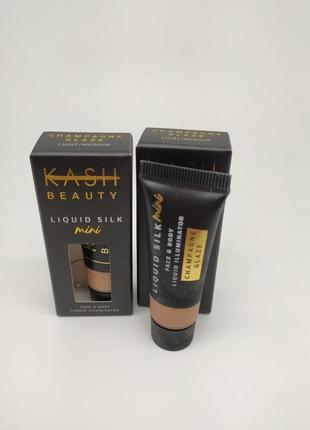 Иллюминатор для лица и тела kashbeauty champagne glaze liquid silk kash beauty  хайлайтер