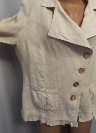 Стильный льняной жакет, кардиган, блуза, 100% лён,   №1dp2 фото