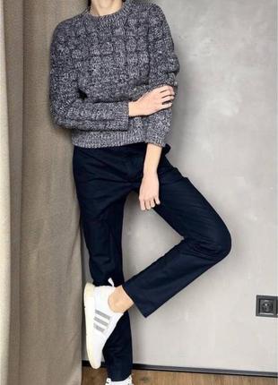 Костюм брюки синие классические офисhm свадьбы pullбрюки прямые zaraхлопок
