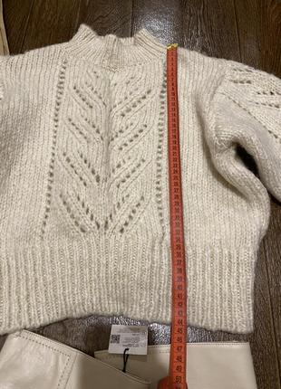Актуальный укороченный вязаный свитер кремового цвета trendyol6 фото