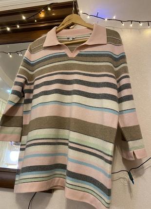 Кашемировый свитер с воротничком типа поло. cashmere4 фото