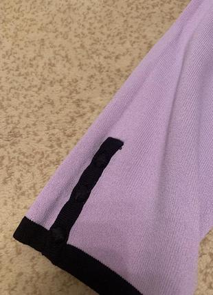 Кофта стрейч фиолетово-розовая или светло-фиолетовая с черным декором.6 фото