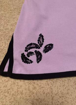 Кофта стрейч фиолетово-розовая или светло-фиолетовая с черным декором.7 фото