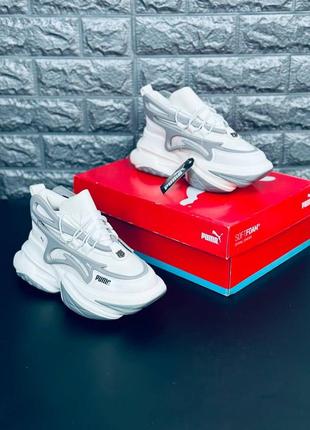 Женские кроссовки puma серые кожаные кроссовки пума7 фото