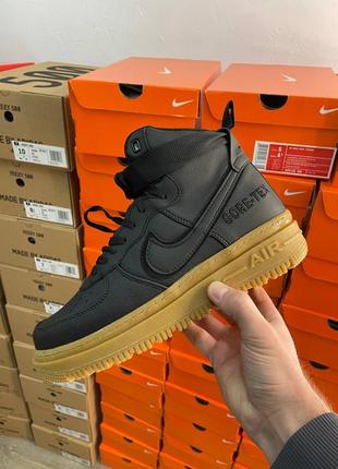 Зимові чоловічі термо nike air force gore tex black brown