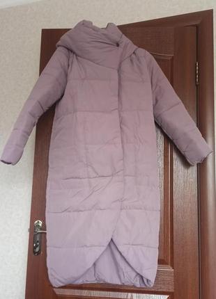 Куртка пуховик розовая (пудра) размер 50