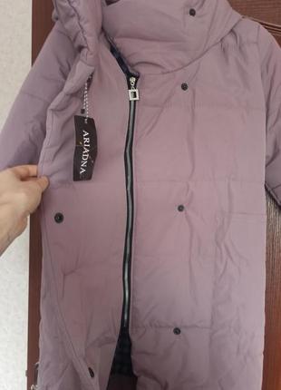 Куртка пуховик розовая (пудра) размер 503 фото