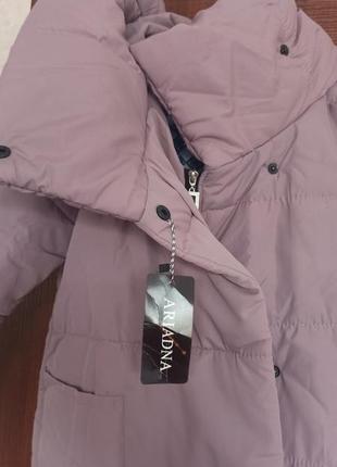 Куртка пуховик розовая (пудра) размер 504 фото